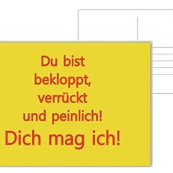 Postkarte mit Spruch Limitierte Auflage Du bist bekloppt