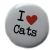 Button 25 mm mit Anstecknadel Spruch I love Cats
