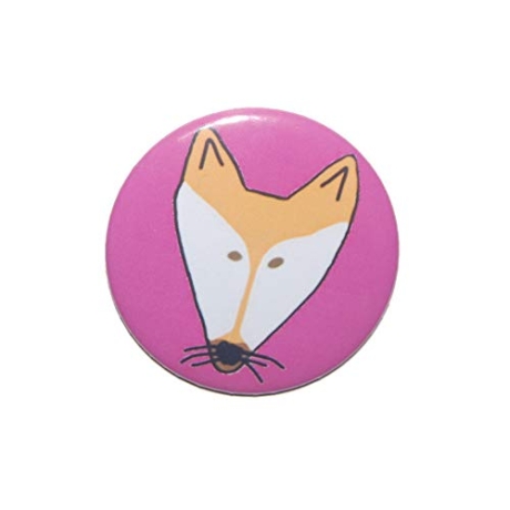 Button 50 mm mit Anstecknadel Motiv Tiere Fuchs Füchse