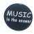 Kühlschrankmagnet Magnet 50mm rund Spruch Music is the answer