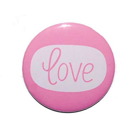 Button 50 mm mit Anstecknadel Spruch Love