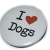 Button 50 mm mit Anstecknadel Spruch I Love dogs