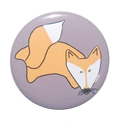 Button 50 mm mit Anstecknadel Motiv Tiere Fuchs Füchse