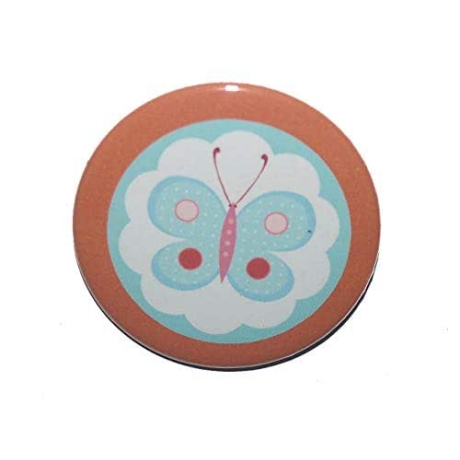 Button 50 mm mit Anstecknadel Motiv Schmetterling