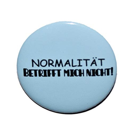 Button 50 mm mit Anstecknadel Spruch Normalität