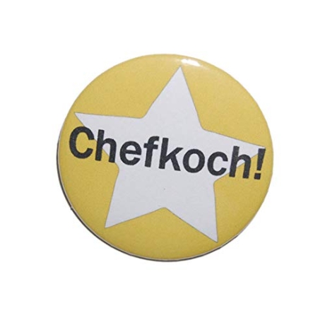 Button 50 mm mit Anstecknadel Spruch Chefkoch Koch Gourmet