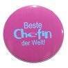 Button 50 mm mit Anstecknadel Spruch Beste Chefin der Welt