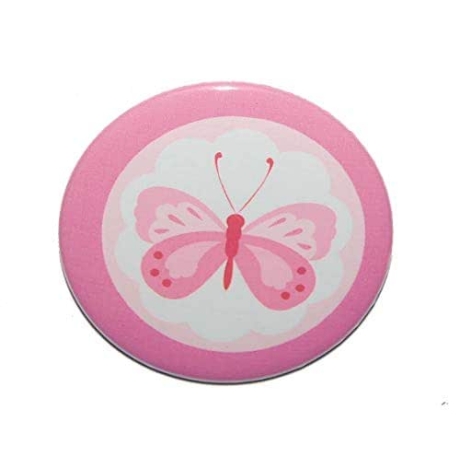 Button 50 mm mit Anstecknadel Motiv Schmetterling