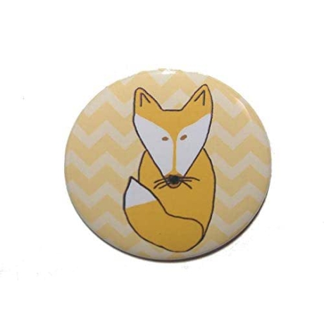 Button 50 mm mit Anstecknadel Motiv Tiere Fuchs Füchse