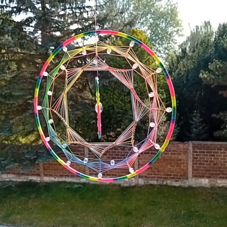 Traumfänger & Perlen Wandschmuck Wohndeko Dreamcatcher (2 in 1)