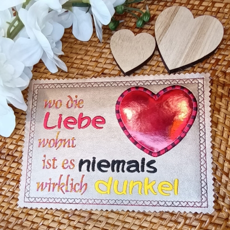 4x Stickdatei Mugrug und Text -Wo die Liebe wohnt- Stickdirwas