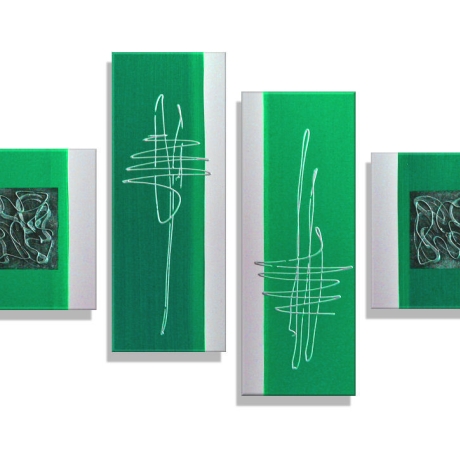 MK1 Art Bild Leinwand Abstrakt Kunst Malerei Acrylbild grün