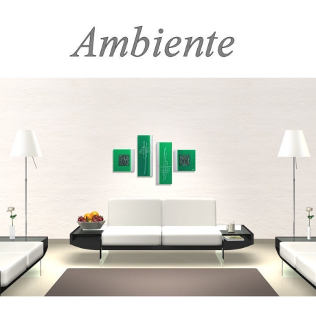 MK1 Art Bild Leinwand Abstrakt Kunst Malerei Acrylbild grün