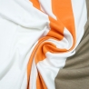 Stoff Viskose Jersey Borden Blockstreifen orange taupé weiß