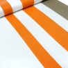Stoff Viskose Jersey Borden Blockstreifen orange taupé weiß