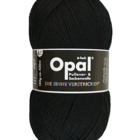 Opal 6-fädige Sockenwolle, Farbe 5306, schwarz