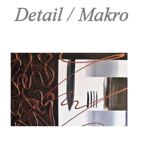 MK1 Art Bild Leinwand Abstrakt Kunst Malerei Acrylbild braun