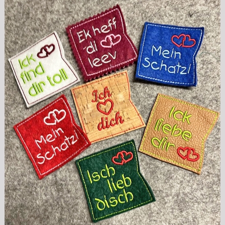 *SHm Liebe* Mini Schokohülle Liebe in Dialekt 10x Stickdatei 