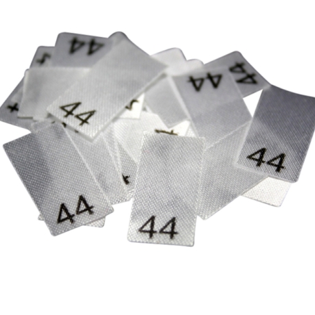 25 Größenetiketten von Größe 34 bis 54 wählbar