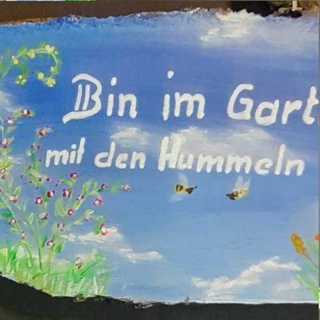 Gartenschild - Bin im Garten mit den Hummeln bummeln - Türschild