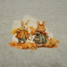 Stoff Baumwolle French Terry Panel 78x140cm Herbst Hasen Fuchs