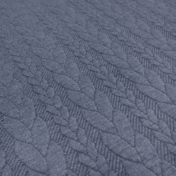 Stoff Zopfstrick Jacquard Zopfmuster Jersey uni jeans blau