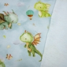 Stoff Baumwolle French Terry Sweatshirtstoff Drachen grün blau
