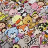 Stoff Baumwolle French Terry Crazy Animals Tiere multicolor bunt
