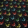Stoff Baumwolle Jersey Ghost Cats Grinsekataze schwarz rot bunt