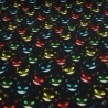 Stoff Baumwolle Jersey Ghost Cats Grinsekataze schwarz rot bunt