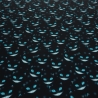 Stoff Baumwolle Jersey Ghost Cats Grinsekataze schwarz türkis