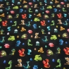 Stoff Baumwolle Jersey Cute Dragons Drachen schwarz grün rot bunt