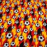 Stoff Baumwolle Jersey Fußball Soccer schwarz rot gold weiß