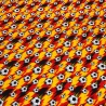 Stoff Baumwolle Jersey Fußball Soccer schwarz rot gold weiß