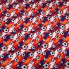 Stoff Baumwolle Jersey Fußball Soccer Bälle blau rot orange weiß