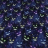 Stoff Alpenfleece Ghost Cats Grinsekatze blau lila bunt 
