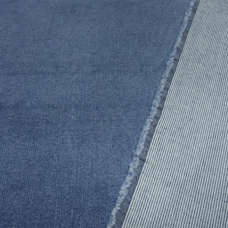 Stoff Baumwolle Stretch Jeans Cord Denim Jeansstoff blau melange