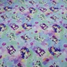 Stoff Sweatshirtstoff Alpenfleece Batik Einhorn minz lila grün