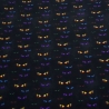Stoff Baumwolle Jersey Cat Eyes Katzenaugen schwarz orange bunt