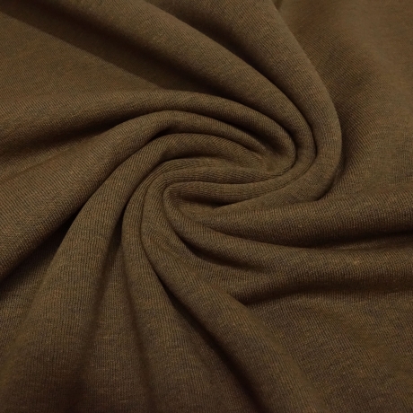 Stoff Sweatshirtstoff weich angerauht schoko braun Kleiderstoff