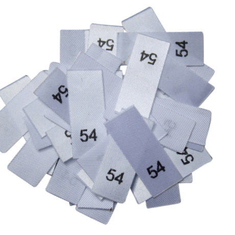 25 Größenetiketten von Größe 34 bis 54 wählbar