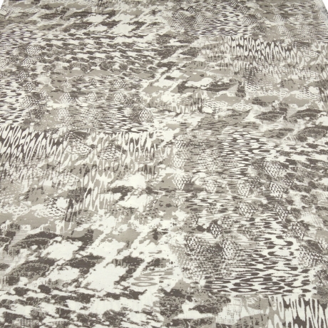 Stoff Viskose Jersey abstrakter Mustermix wollweiss taupé braun