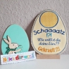 2x Stickdatei Ei-Rug MugRug Eier Text und Blanko