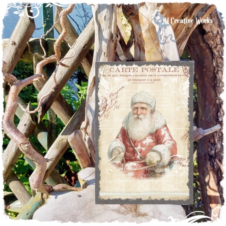 Holzschild-Shabby Weihnachtsmann