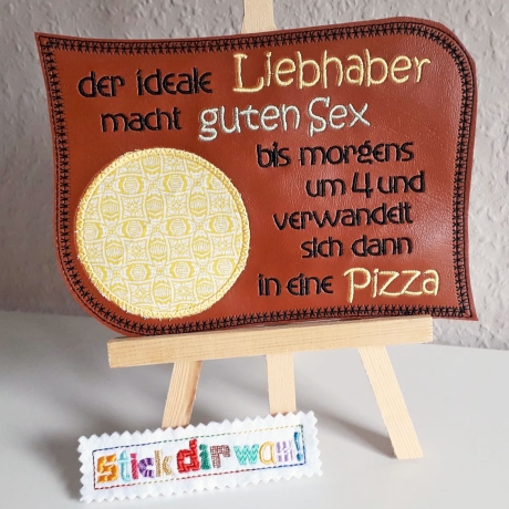 2x Stickdatei Liebhaber Mugrug Untersetzer & Text Stickdirwas