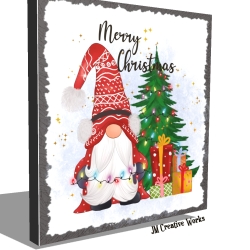 Holzschild-Shabby Merry Christmas - Gnom