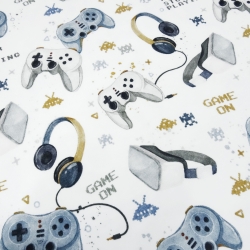 Stoff Baumwolle French Terry Gamepad Virtual Reality Brille weiß