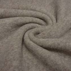 Stoff Strickstoff Merino Woll Fleece beige melange uni