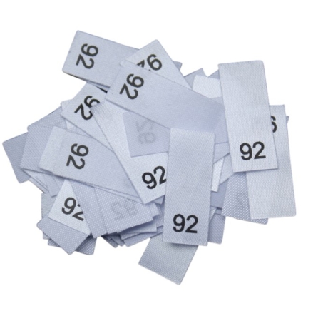 25 Größenetiketten von Größe 56 bis 176 wählbar