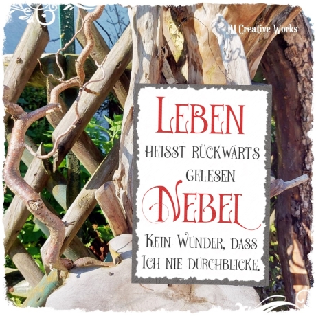 Holzschild-Shabby Leben - Nebel